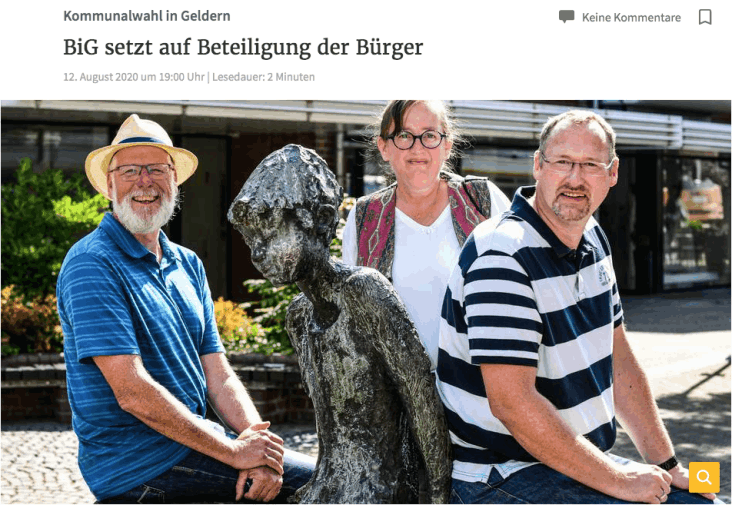 BiG - Bürger in Geldern | Screenshot vom Presseartikel der RP vom 3.3.2018