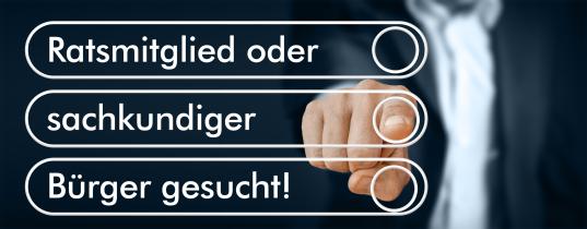 Ratsmitglied oder sachkundiger Bürger gesucht!